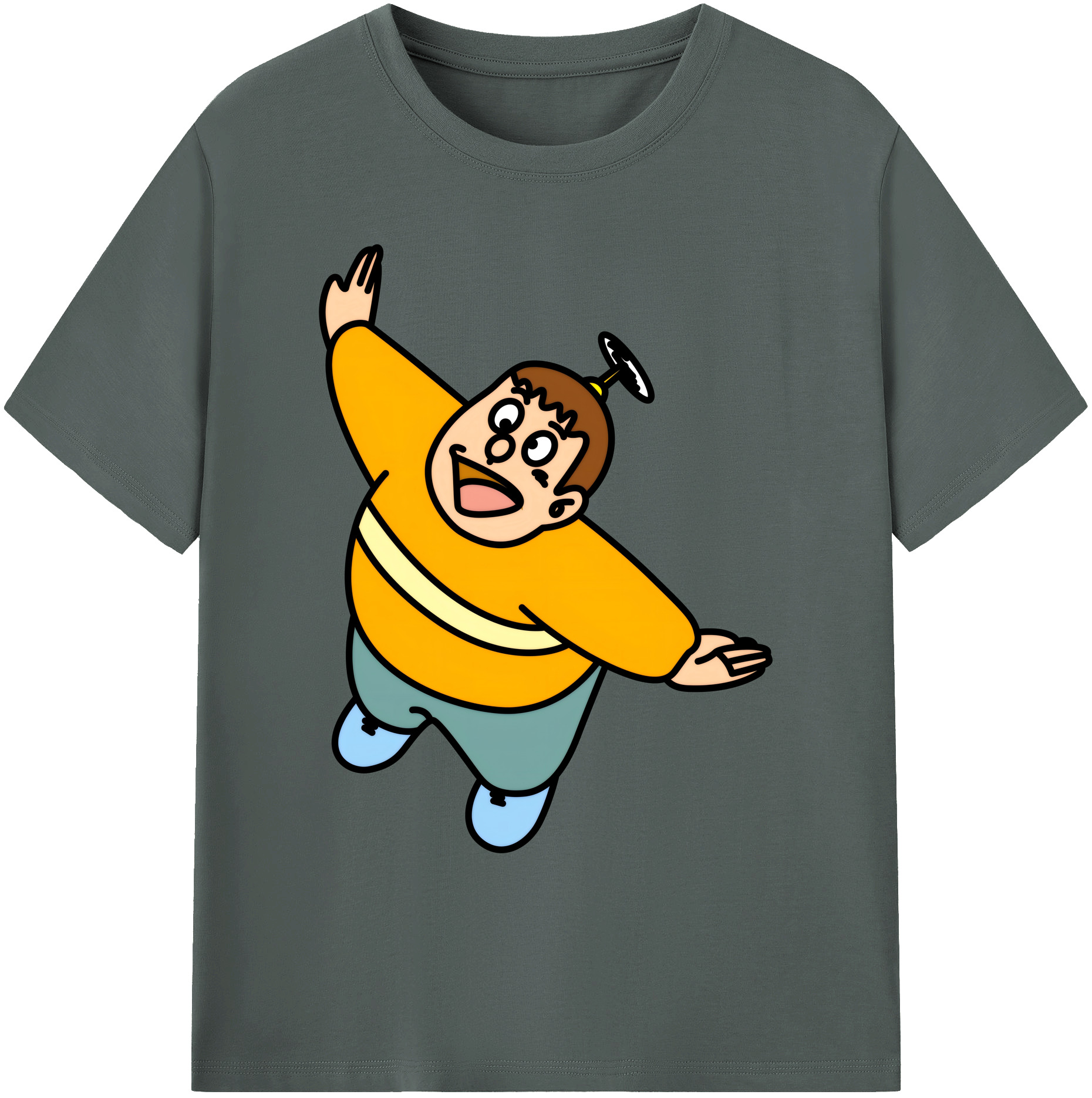 （画像用） ドラえもん 剛田武 Doraemon Gouta Takeshi 綿100％ メンズ半袖Tシャツ｜肌触りやわらか＆通気性